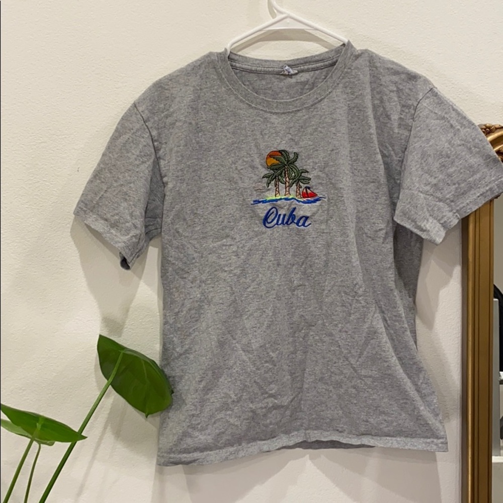 Embroidered Cuba T-Shirt (actually from Cuba)